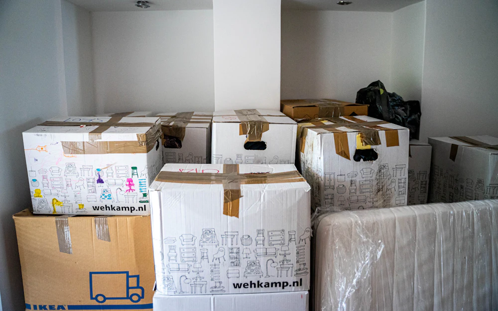 Packed moving boxes ready for a move