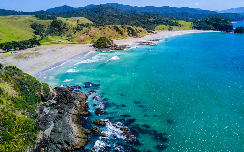 Coastal travel destination with turquoise water